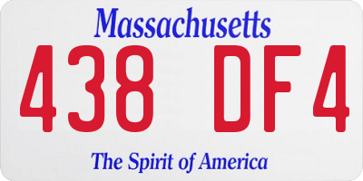 MA license plate 438DF4