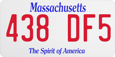 MA license plate 438DF5