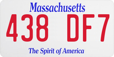 MA license plate 438DF7