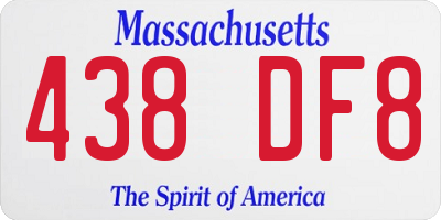 MA license plate 438DF8