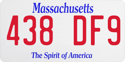 MA license plate 438DF9