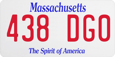 MA license plate 438DG0
