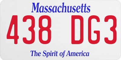 MA license plate 438DG3