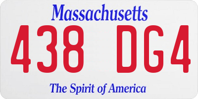 MA license plate 438DG4