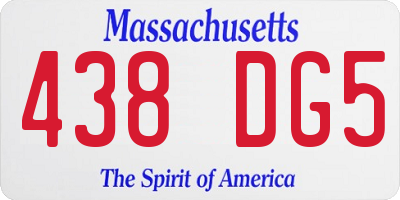 MA license plate 438DG5