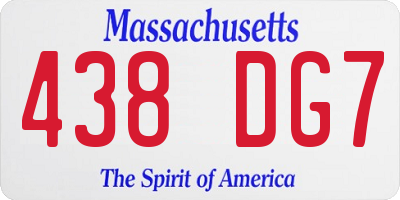 MA license plate 438DG7