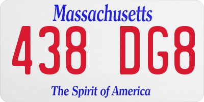MA license plate 438DG8