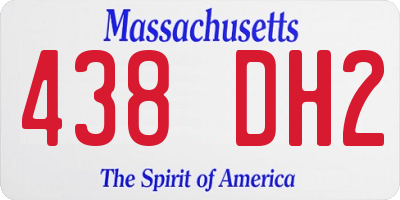 MA license plate 438DH2