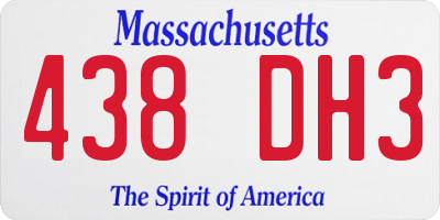 MA license plate 438DH3