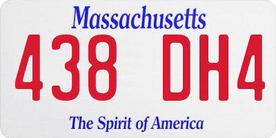 MA license plate 438DH4