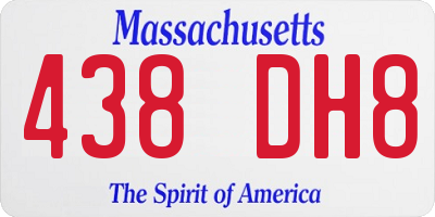 MA license plate 438DH8