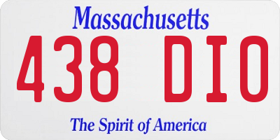 MA license plate 438DI0