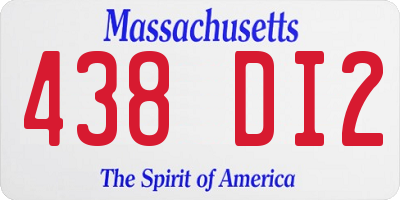 MA license plate 438DI2
