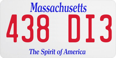 MA license plate 438DI3