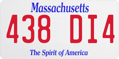 MA license plate 438DI4