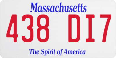 MA license plate 438DI7