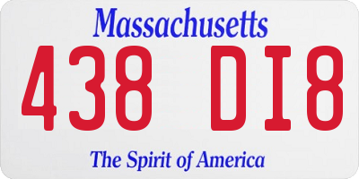 MA license plate 438DI8