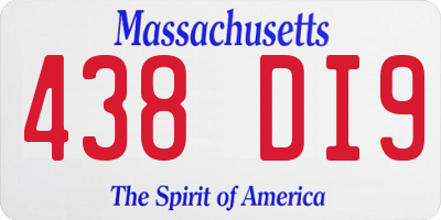 MA license plate 438DI9