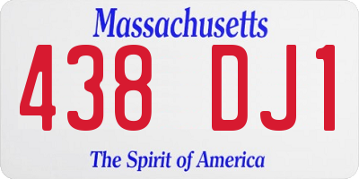 MA license plate 438DJ1