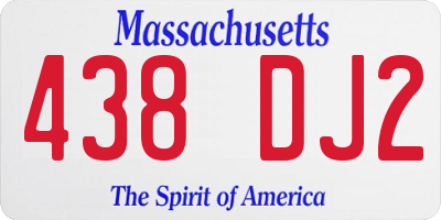MA license plate 438DJ2