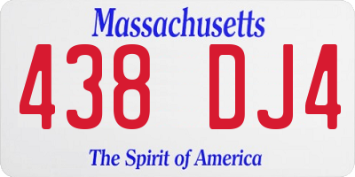 MA license plate 438DJ4