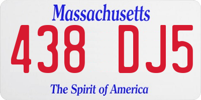 MA license plate 438DJ5