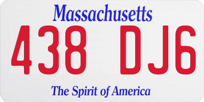 MA license plate 438DJ6