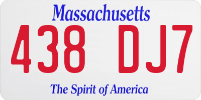 MA license plate 438DJ7