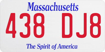 MA license plate 438DJ8