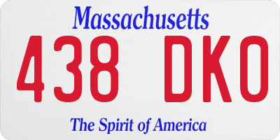 MA license plate 438DK0