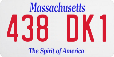 MA license plate 438DK1