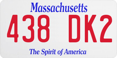 MA license plate 438DK2