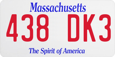 MA license plate 438DK3