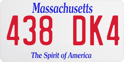 MA license plate 438DK4