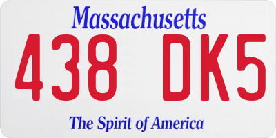 MA license plate 438DK5