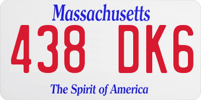 MA license plate 438DK6