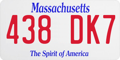 MA license plate 438DK7