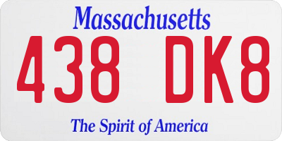 MA license plate 438DK8