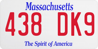 MA license plate 438DK9