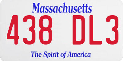 MA license plate 438DL3