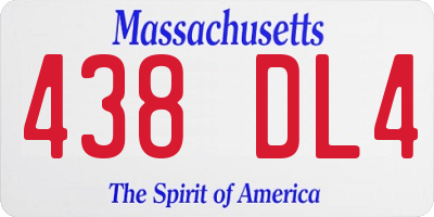 MA license plate 438DL4