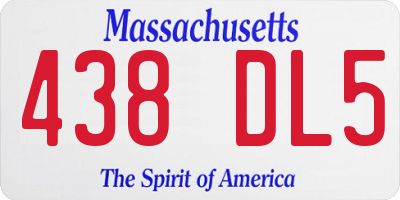 MA license plate 438DL5