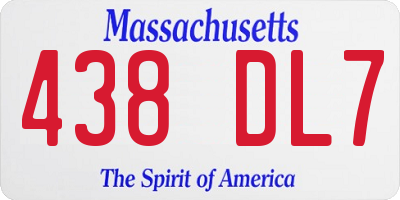 MA license plate 438DL7