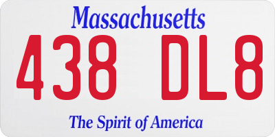 MA license plate 438DL8