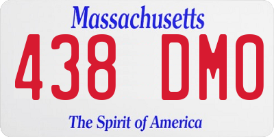 MA license plate 438DM0