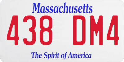 MA license plate 438DM4