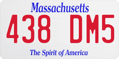 MA license plate 438DM5