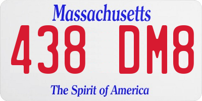MA license plate 438DM8