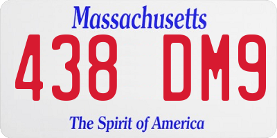 MA license plate 438DM9