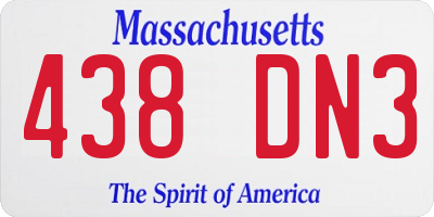 MA license plate 438DN3